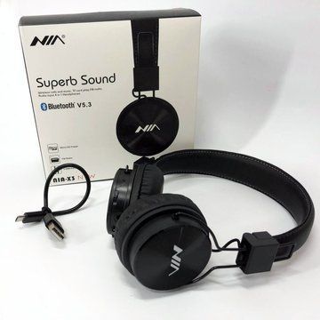Беспроводные блютуз наушники для телефона и компьютера с микрофоном NIA X3, хорошие беспроводные наушники ws48139 фото