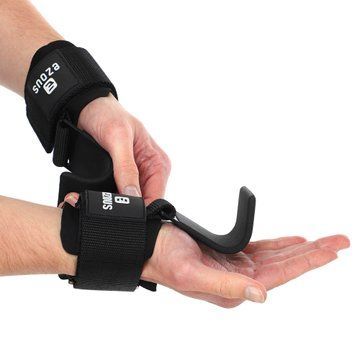 Крюки для подтягивания и тяги на запястья WEIGHTLIFTING HOOK EZOUS B-13 2шт черный B-13 фото