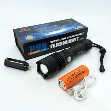 Фонарь аккумуляторный X-Balog BL-B88-P90, яркий фонарик, качественный фонарик, мощный ручной фонарик ws27893 фото