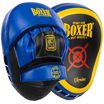 Лапа боксерская изогнутая тренировочная Кожвинил BOXER Элит 2013-01 23х19х4,5см 2штуки цвета в ассортименте 2013-01 фото