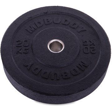 Бамперні диски гумові Bumper Plates MDbuddy TA-2676-20 51мм 20кг чорний TA-2676-20 фото