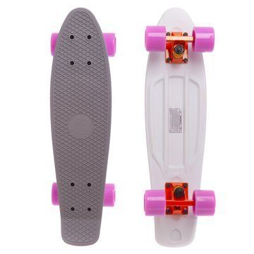 Пенни борд Penny Board круизер пластиковый RUBBER 22' RUBBER SOFT FISH SK-410-1 серый-белый SK-410-1 фото
