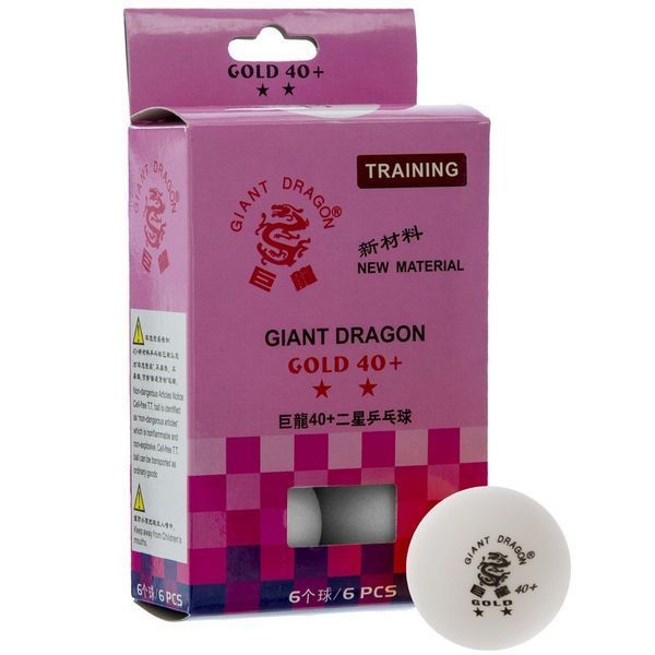Набір м'ячів для настільного тенісу GIANT DRAGON GOLD 40+ 2star MT-6561 6шт кольори в асортименті MT-6561 фото