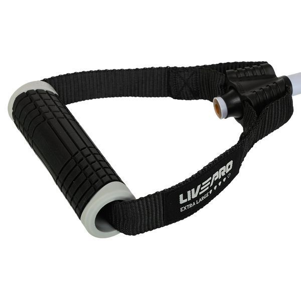 Еспандер трубчастий для фітнесу з ручками 40LB LiveUp LP8405-XH 120см навантаження 18кг сірий LP8405-XH фото