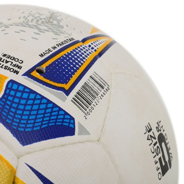 М'яч футбольний SOCCERMAX FB-9492 №5 PU білий-синій-золотий FB-9492 фото