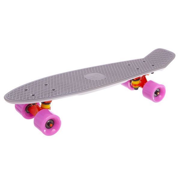 Пенни борд Penny Board круизер пластиковый RUBBER 22' RUBBER SOFT FISH SK-410-1 серый-белый SK-410-1 фото