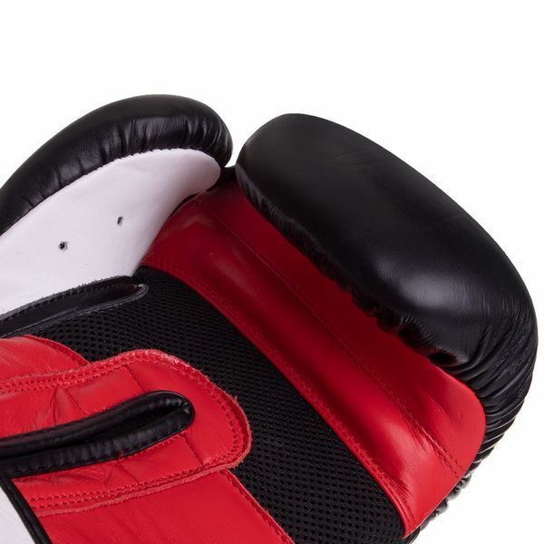 Перчатки боксерские на липучке кожаные UFC PRO Training UHK-69992 18унций красный-черный UHK-69992 фото