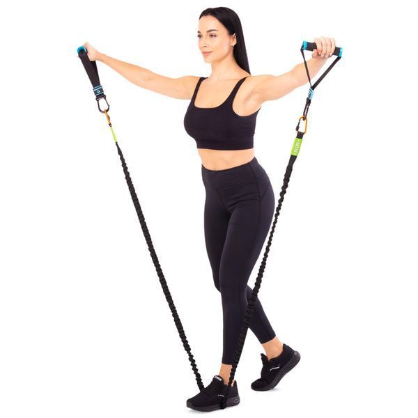 Эспандер трубчатый с карабином в защитном рукаве RESISTANCE TUBE LiveUp LP8401-M нагрузка средняя LP8401-M фото