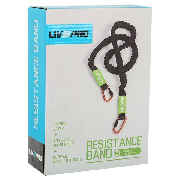 Эспандер трубчатый с карабином в защитном рукаве RESISTANCE TUBE LiveUp LP8401-M нагрузка средняя LP8401-M фото