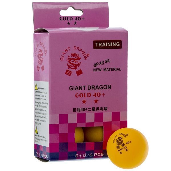 Набір м'ячів для настільного тенісу GIANT DRAGON GOLD 40+ 2star MT-6561 6шт кольори в асортименті MT-6561 фото