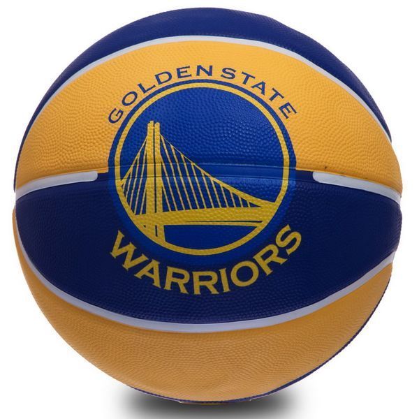Мяч баскетбольный резиновый SPALDING NBA Team WARRIORS 83304Z размер 7 синий-желтый 83304Z фото