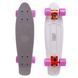 Пенни борд Penny Board круизер пластиковый RUBBER 22' RUBBER SOFT FISH SK-410-1 серый-белый SK-410-1 фото 1