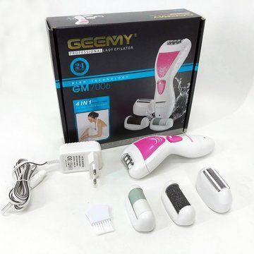 Эпилятор Gemei GM-7006 4в1 - Профеcсиональный беспроводной эпилятор бритва с насадками триммер + пемза ws15636 фото