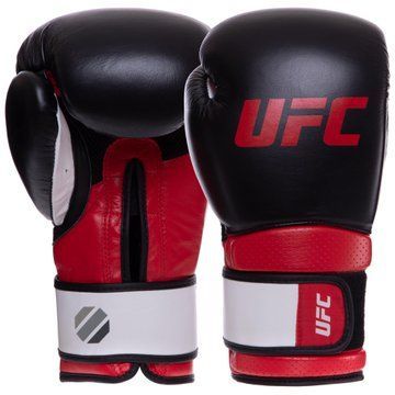 Перчатки боксерские на липучке кожаные UFC PRO Training UHK-69991 16унций красный-черный UHK-69991 фото