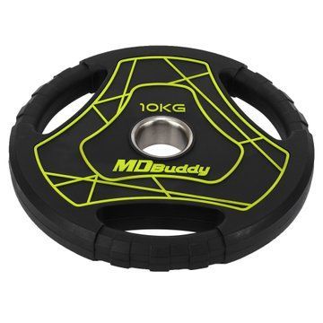 Блины диски полиуретановые с тройным хватом и металлической втулкой MD Buddy TA-9647-10 51мм 10кг черный TA-9647-10 фото