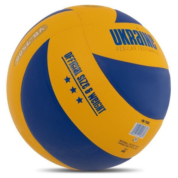 М'яч волейбольний UKRAINE VB-7500 №5 PU жовтий-синій VB-7500 фото