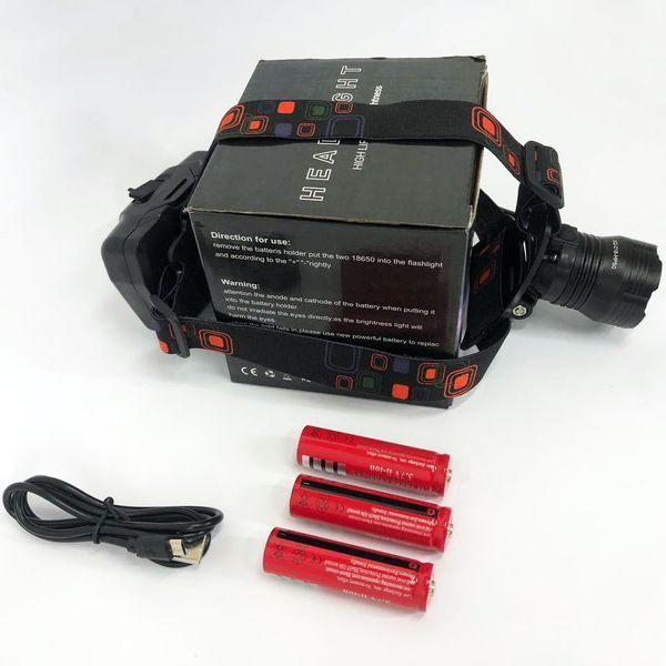 Фонарь налобный X-Balong XQ-218-HP50 аккумуляторный LED zoom с функцией Power Bank 3 режима работы ws61234 фото