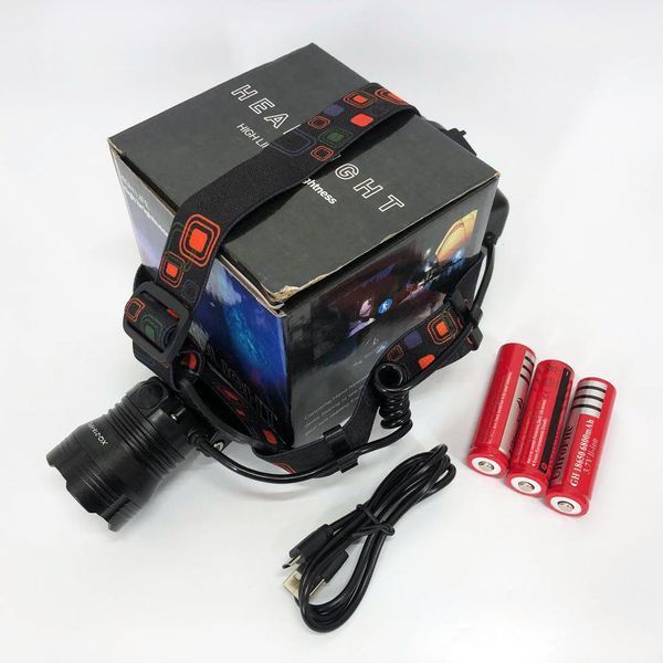 Фонарь налобный X-Balong XQ-218-HP50 аккумуляторный LED zoom с функцией Power Bank 3 режима работы ws61234 фото