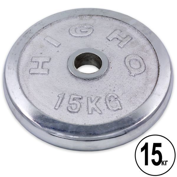 Блины диски хромированные HIGHQ SPORT TA-1457-15B 52мм 15кг хром TA-1457-15B фото