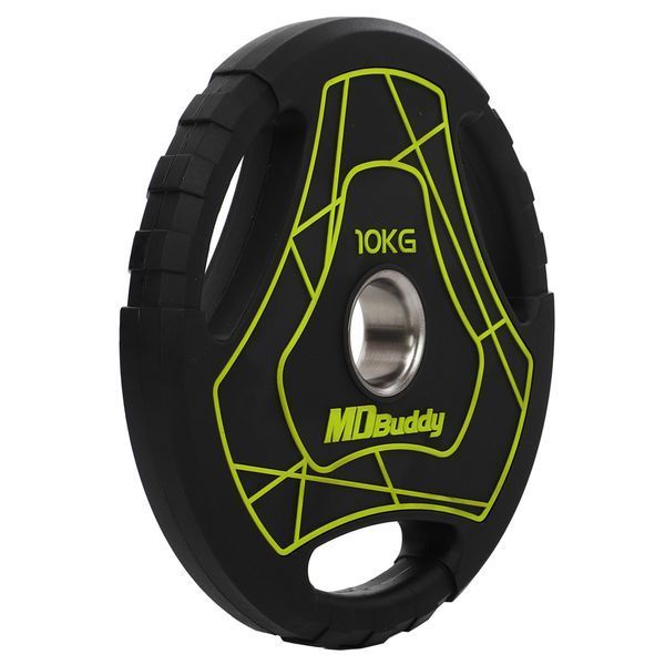 Млинці диски поліуретанові з потрійним хватом та металевою втулкою MD Buddy TA-9647-10 51мм 10кг чорний TA-9647-10 фото