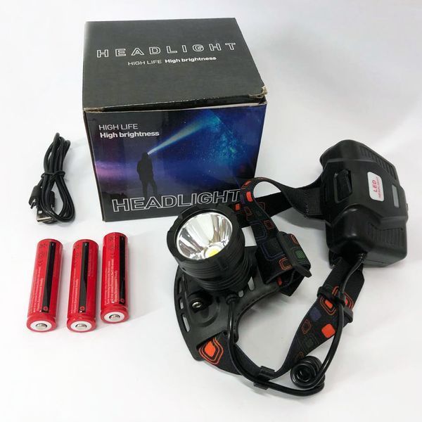 Фонарь налобный X-Balong XQ-218-HP50 аккумуляторный LED zoom с функцией Power Bank 3 режима работы ws61234 фото