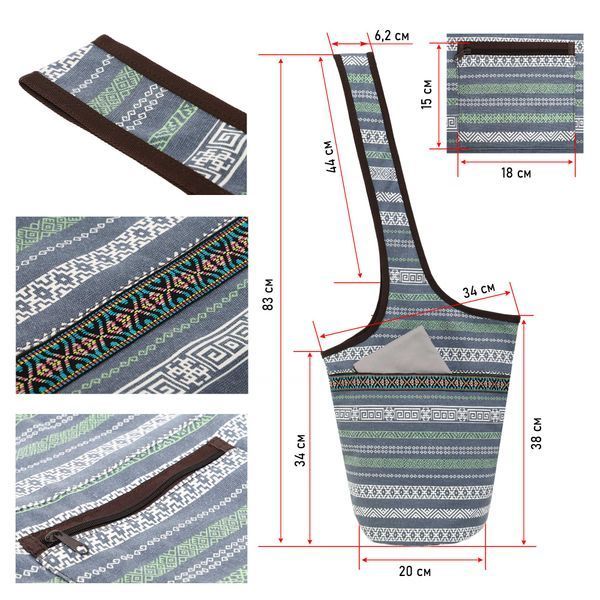 Сумка для йоги через плечо KINDFOLK Yoga bag SP-Sport FI-8364-3 серый-синий FI-8364-3 фото