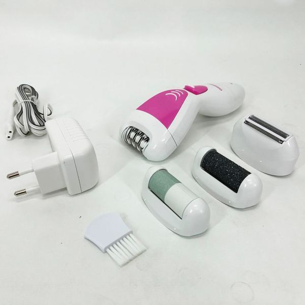 Епілятор Gemei GM-7006 4в1 - Професійний бездротовий епілятор бритва з насадками триммер + пемза ws15636 фото