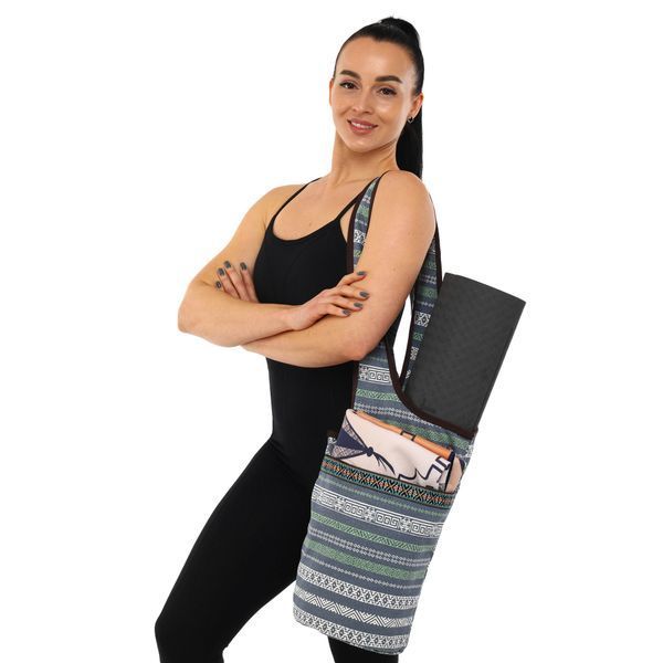 Сумка для йоги через плечо KINDFOLK Yoga bag SP-Sport FI-8364-3 серый-синий FI-8364-3 фото