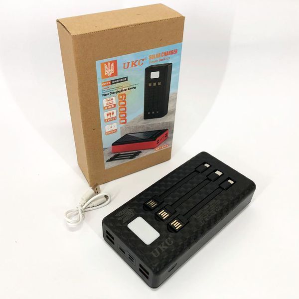 Портативная мобильная зарядка (Павербанк) POWER BANK SOLAR 60000MAH, переносной аккумулятор для телефона ws17847 фото