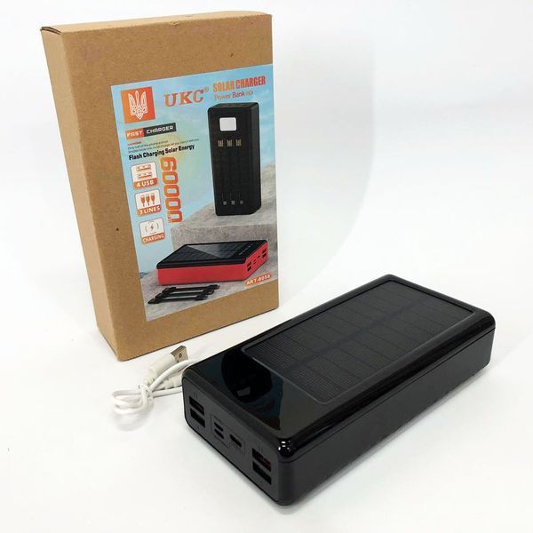 Портативная мобильная зарядка (Павербанк) POWER BANK SOLAR 60000MAH, переносной аккумулятор для телефона ws17847 фото