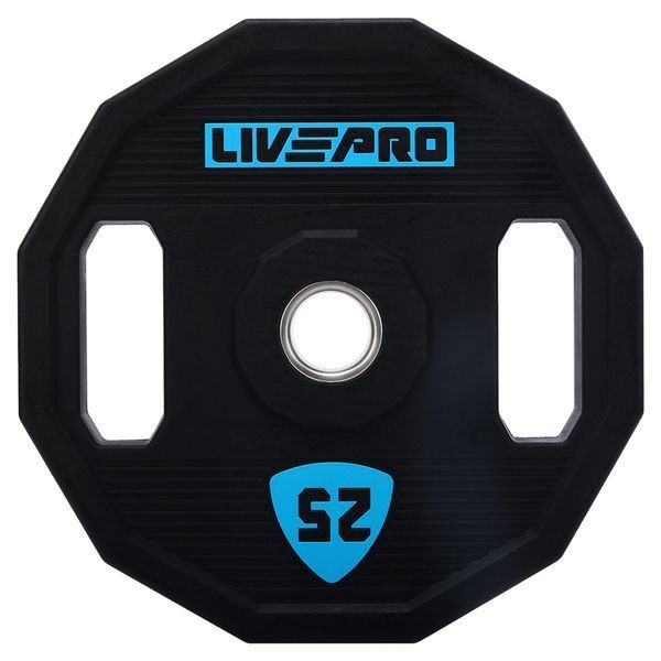 Блины диски полиуретановые 2 Handle металлическая втулка LiveUp LP8023-25 o51мм 25кг черный LP8023-25 фото