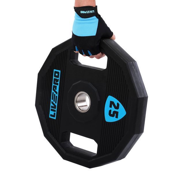 Блины диски полиуретановые 2 Handle металлическая втулка LiveUp LP8023-25 o51мм 25кг черный LP8023-25 фото