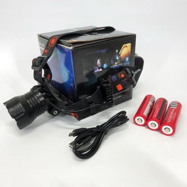 Фонарь налобный X-Balong XQ-218-HP50 аккумуляторный LED zoom с функцией Power Bank 3 режима работы ws61234 фото