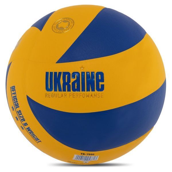М'яч волейбольний UKRAINE VB-7500 №5 PU жовтий-синій VB-7500 фото
