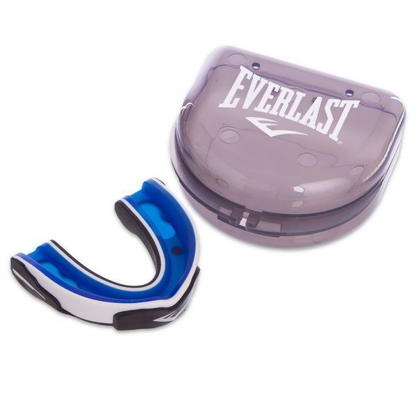 Капа боксерська однощелепна двошарова EVERLAST EV1400008 синій-білий-сірий EV1400008 фото