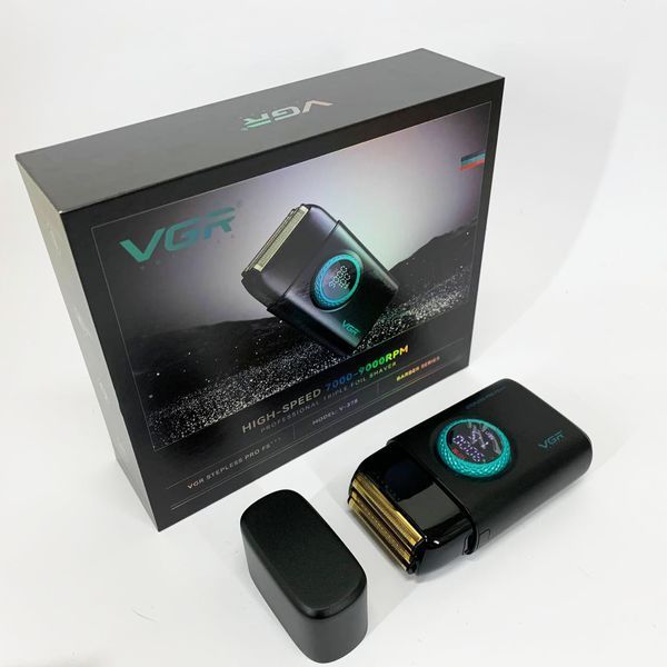 Електробритва VGR V-378 BLACK шейвер, подвійне лезо, регулювання потужності 7000-9000 RPM. Колір: чорний ws68449-1 фото