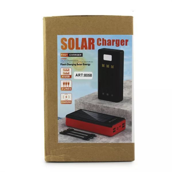 Портативная мобильная зарядка (Павербанк) POWER BANK SOLAR 60000MAH, переносной аккумулятор для телефона ws17847 фото