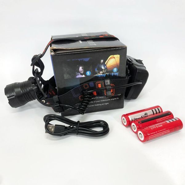 Фонарь налобный X-Balong XQ-218-HP50 аккумуляторный LED zoom с функцией Power Bank 3 режима работы ws61234 фото