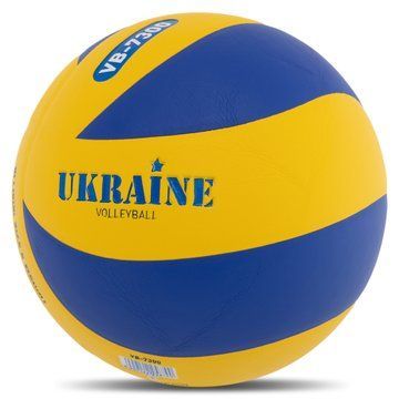 Мяч волейбольный UKRAINE VB-7300 №5 PU желтый-синий VB-7300 фото
