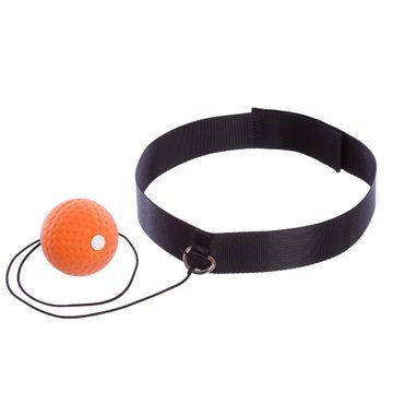Мяч на резинке для бокса Fight Ball тренажер для реакции и координации SP-Sport QJ-3917 черный-оранжевый QJ-3917 фото