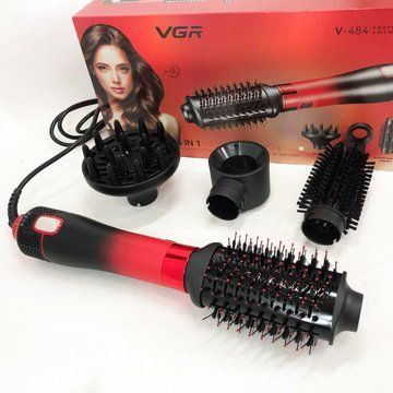 Фен-щітка стайлер VGR V-484 4 в 1. Колір: червоний ws57516-1 фото