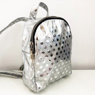 Рюкзак детский блестящий серебряный. Модель: 72136 ws72136 фото