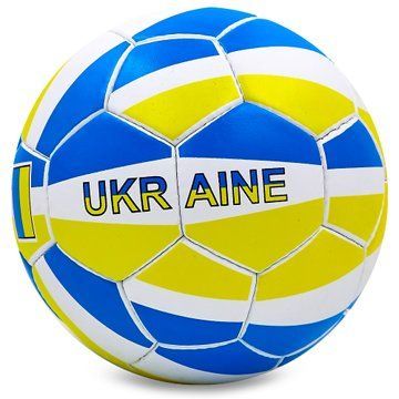 Мяч футбольный BALLONSTAR UKRAINE FB-0047-784 №5 PU желтый-голубой-белый FB-0047-784 фото