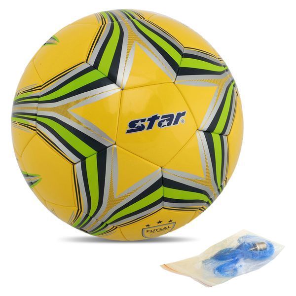 М'яч футзальний STAR FB624-05 №4 PU жовтий-салатовий FB624-05 фото