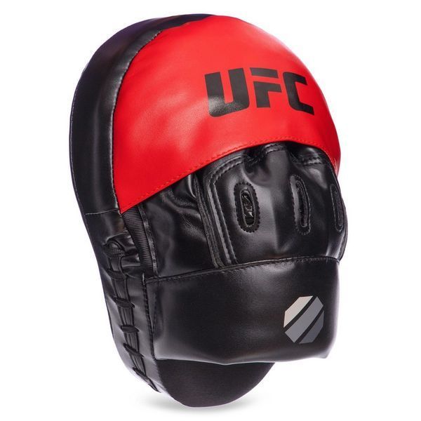Лапа боксерська вигнута тренувальна PU UFC UHK-69754 26x19x5,5см 2штуки чорний-червоний UHK-69754 фото