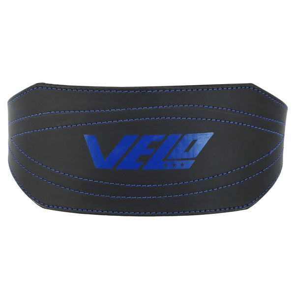 Пояс атлетический кожаный VELO VL-9742 спинка-15см размер-S-XXL черный-синий VL-9742 фото