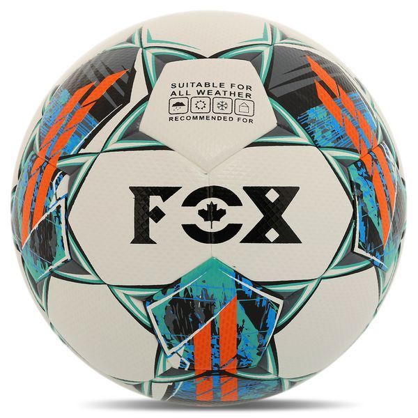 Мяч футбольный FOX FB-0806 №5 PU белый-синий-оранжевый FB-0806 фото