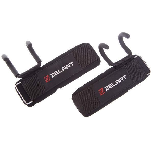 Крюки для подтягивания и тяги на запястья Zelart SB-167060 2шт черный SB-167060 фото