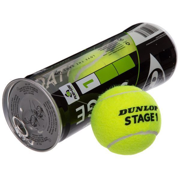 М'ячі для великого тенісу DUNLOP STAGE 1 GREEN DL601338 3шт салатовий DL601338 фото