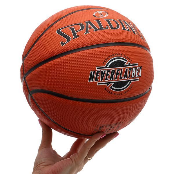 М'яч баскетбольний гумовий SPALDING NEVERFLAT HEX 84440Y розмір 7 помаранчевий 84440Y фото